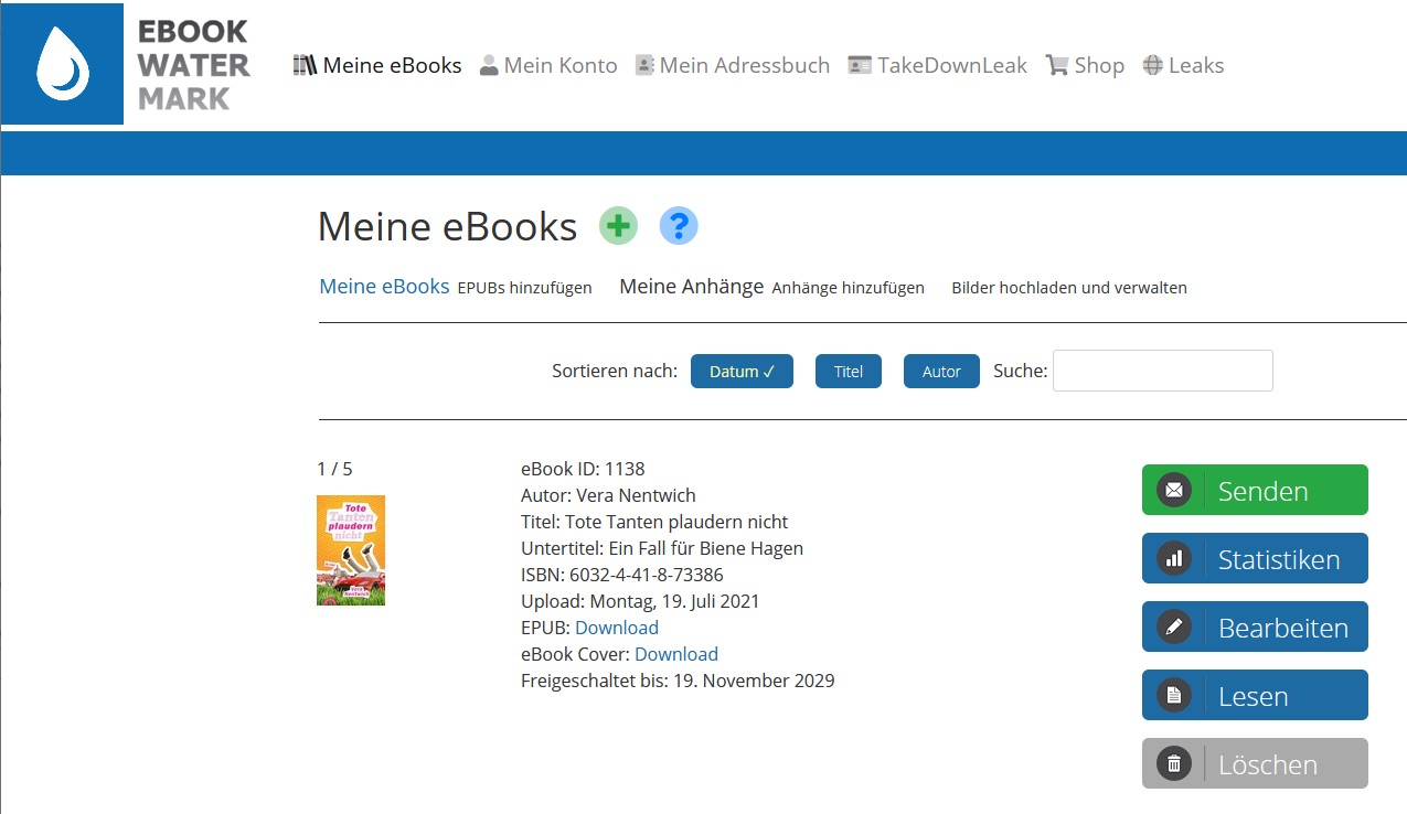 Mein E-Book auf eBookWatermark